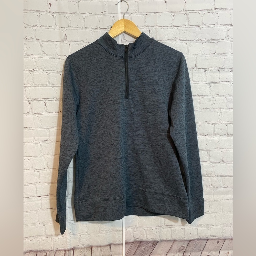 Augusta Sportswear Womens Size Medium Smokey Blue Heather 1/4 Zip Pullover Top